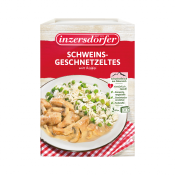 Inzersdorfer Rahmschnitzerl in Rahmsauce mit Spiralen